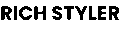 Rich Styler logo bold black text in a modern minimalist font with a circular design elemen