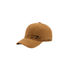 Naruto Caps – Brown Corduroy Uchiha Clan Hat with Japanese Text Design