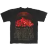 Back view of Live at Hollywood Bowl Tee showing detailed concert artwork in white on black fabric official Imagine Dragons merch with relaxed unisex fit