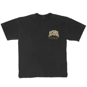 Front view of Live at Hollywood Bowl Tee featuring bold event title graphic on black fabric, official Imagine Dragons T-Shirt in unisex fit.
