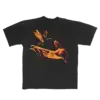 Back view of Hummingbird Tee featuring a large detailed hummingbird design in white on black fabric official Imagine Dragons merch in unisex fit