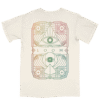 Back view of Loom Alt T Shirt featuring large artistic circular design in white bold Imagine Dragons merch on black cotton fabric