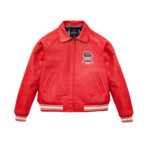 1 Rich Styler Red Avirex Leather Jacket