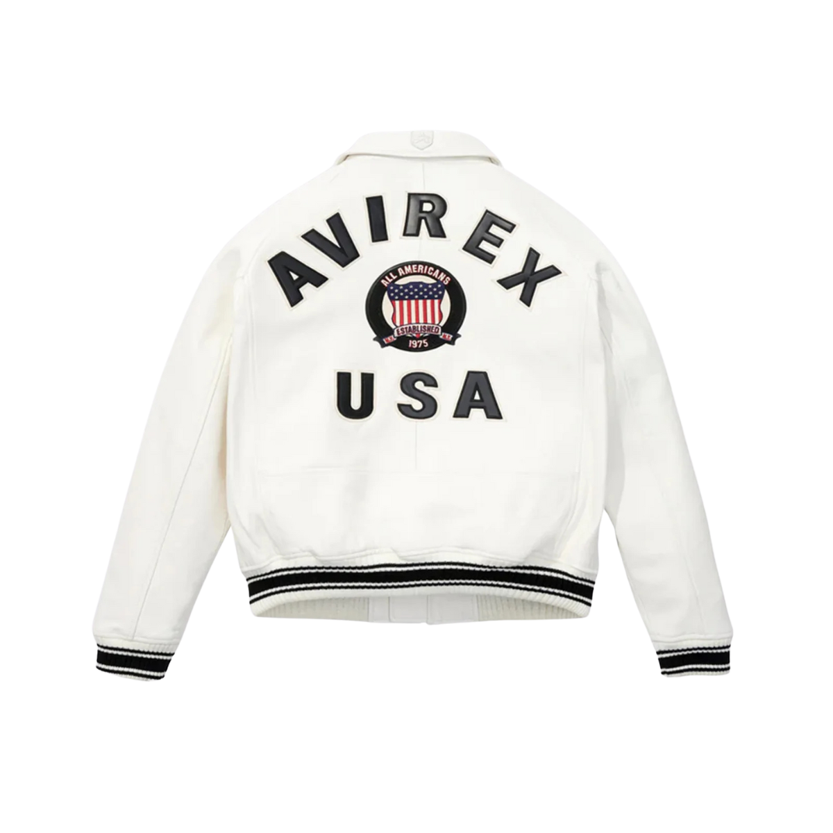 8 Rich Styler White Avirex Leather Jacket