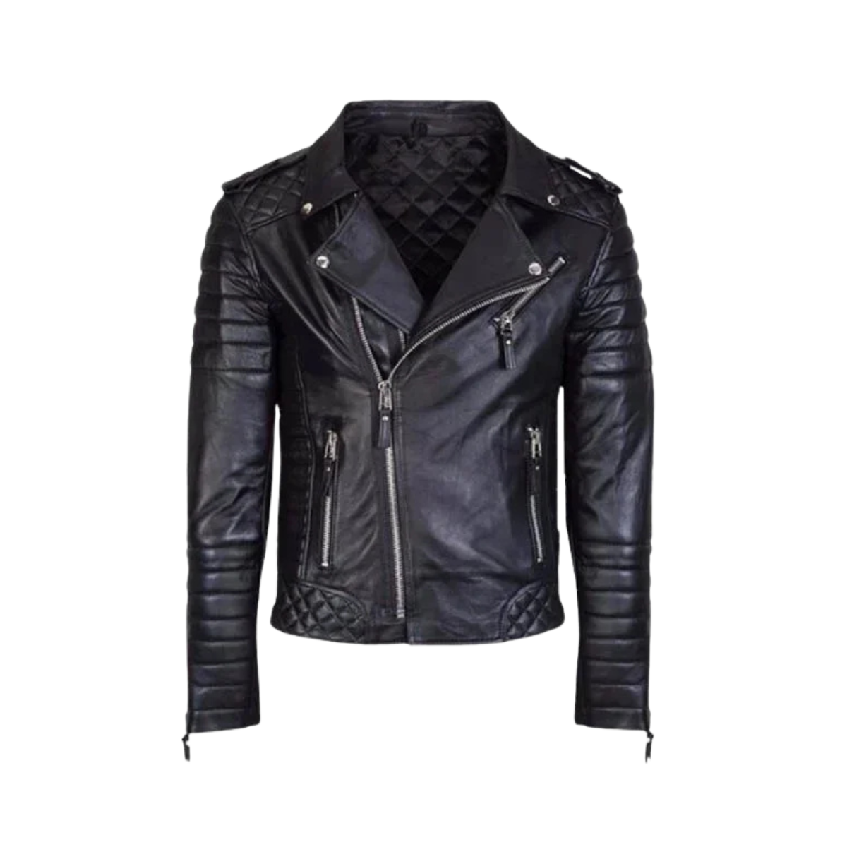 Untitled design 48 Rich Styler Biker Style Cow hide Fashion Mens Leather Jacket Front