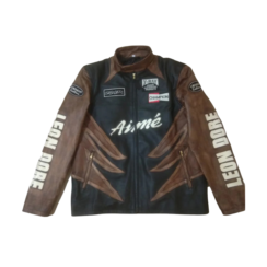 Aime Leon Dore x Vanson Distressed Leather Moto Jacket