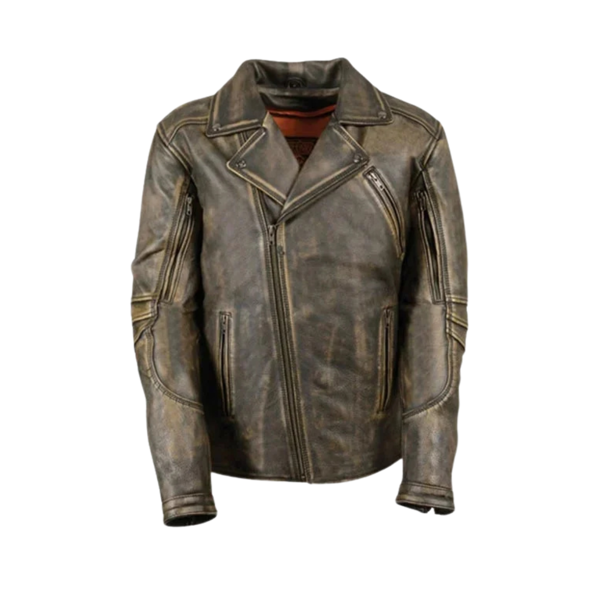 Untitled design 65 Rich Styler Front Beltless Brown Cow Hide Leather Fashion Jacket