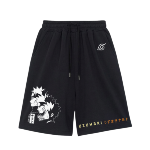 Naruto Shorts – Uzumaki Naruto Evolution Graphic & Hidden Leaf Symbol