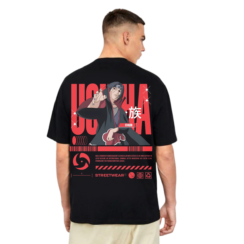 Itachi Uchicha T-Shirt Black & White Crows Graphic Tee