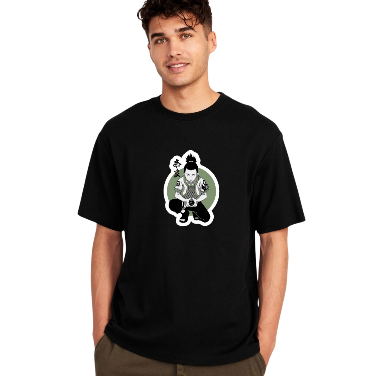 Shikamaru Nar T-Shirt Black Streetwear Style Graphic Tee - Image 3